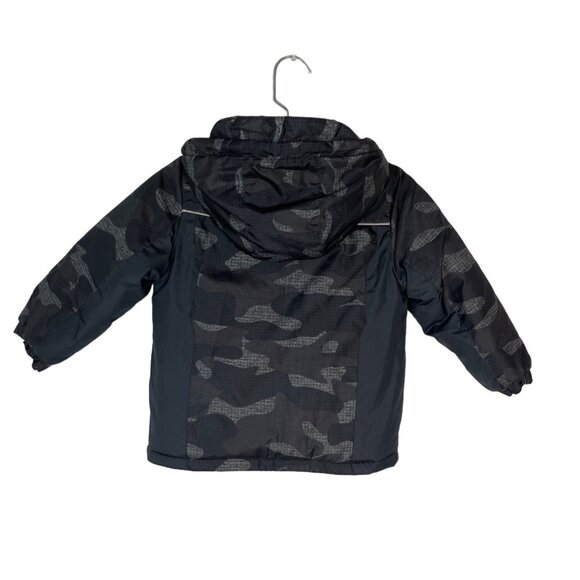 Osh Kosh B'Gosh Coat Kids Size 4 Gray Hood Zipper Camo - Picture 2 of 11